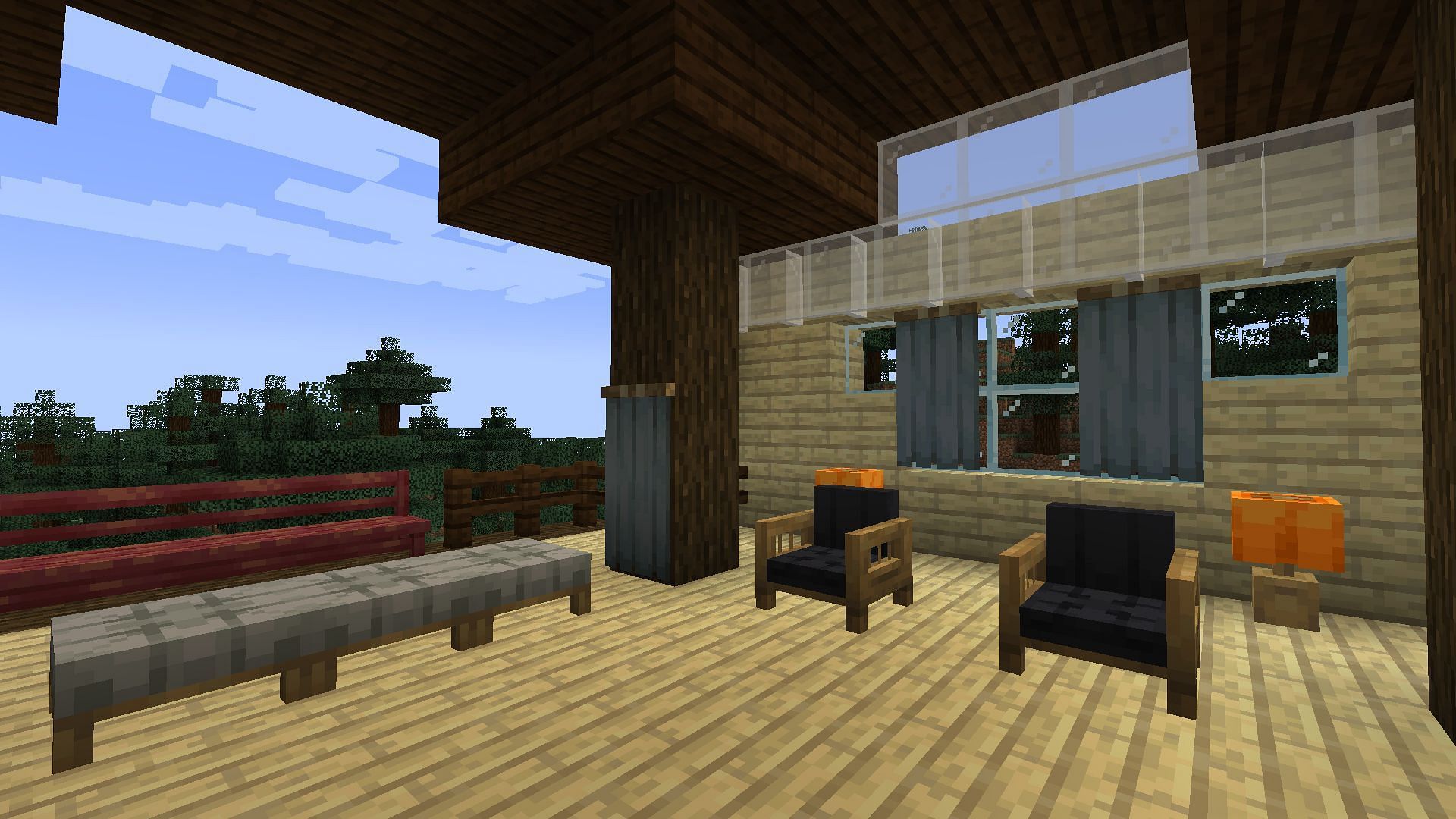 The Another Furniture mod for Minecraft adds an array of items to decorate your base or buildings (Image via Sportskeeda Gaming || Mojang Studios/Starfish_Studios)